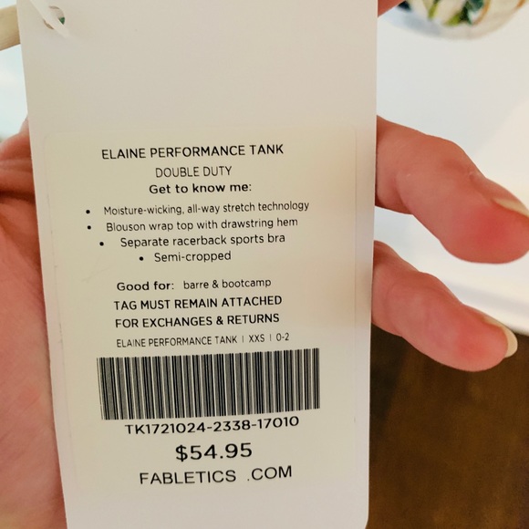 NWT Fabletics Elaine Performance Tank-Floral - Picture 3 of 3